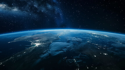 Fototapeta premium Planet earth seen from the cosmos, the only terrestrial body with life