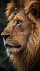 close up of a lion
