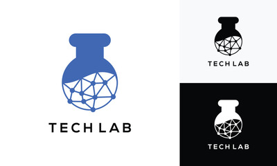 Vector logo inspiration Technology laboratory glass tube.