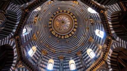 Obraz premium View inside the dome of the cathedral in Siena