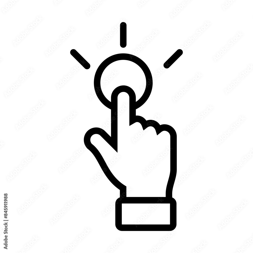 Aufkleber Hand Clicking Icon Perfect for User Interface and Interaction Designs