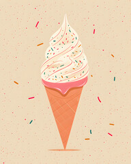 Ice cream cone illustrations for children