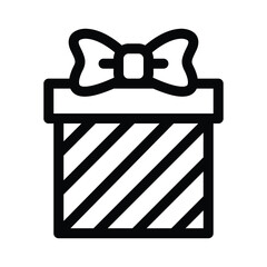 Birthday Gift vector icon on white background. gift box wrapped in a ribbon with a bow