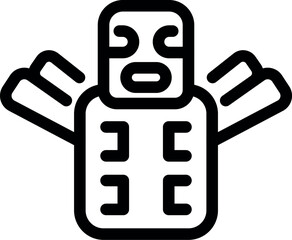 Simple line art of a robot wearing a lucha libre mask with arms outstretched in a friendly greeting