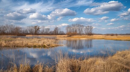 The beautiful scenery of Bombay Hook National Wildlife Refuge in early spring
