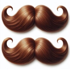 Brown moustache isolated on a white background