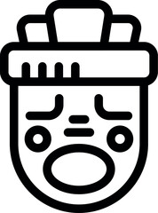 Simple yet evocative icon of a tribal mask, capturing the essence of ancient rituals and cultural heritage