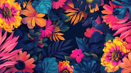 A vibrant bouquet of flowers against a dark backdrop, ideal for use in designs needing contrast and visual interest