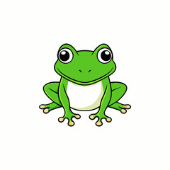 Charming Frog Vector Illustrations on White Background: Perfect for Design Projects
