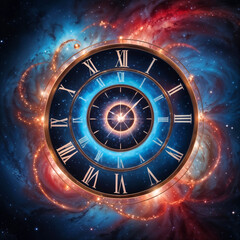 Time travel through space concept