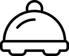 Obraz premium This simple black and white icon represents a cloche, a classic symbol of fine dining and the food service industry