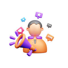 Marketing and Advertising 3d Illustration  Icon