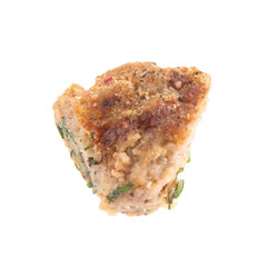 Piece of tasty vegetarian cutlet isolated on white
