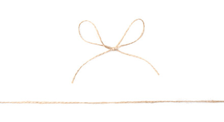 Linen rope string with bow isolated on white, top view © New Africa