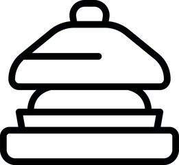 Simple line icon of a cloche covering a plate of food, perfect for representing food service and hospitality