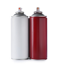 Two spray paint cans isolated on white
