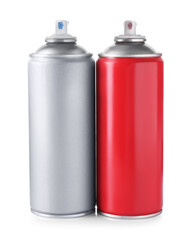 Two spray paint cans isolated on white