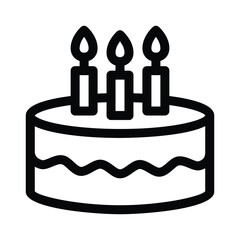 Birthday Cake vector icon on white background. Party cake for decoration