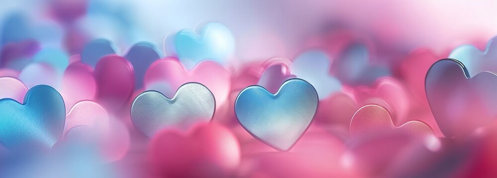 fondo con corazones desenfocado.