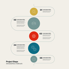 Project timeline business infographics vector concept. Milestones and plan elements. Minimal abstract design.