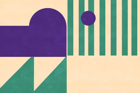 Abstract geometric shapes in pastel tones illustration