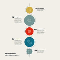 Fototapeta premium Project timeline business infographics vector concept. Milestones and plan elements. Minimal abstract design.