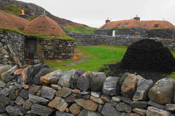 Traditional Crofting Blackhouse on the Isle of Lewis in the Outer Hebrides, Scotland, UK