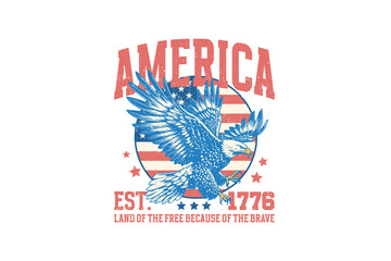 Obraz premium America 1776 Vintage 4th July Sublimation T shirt design