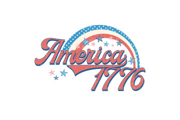 America 1776 Vintage 4th July Sublimation T shirt design