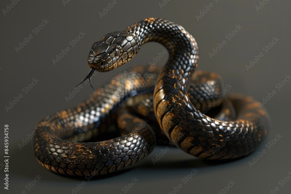 Poster close-up photo of a snake on a table, great for editorial or educational use