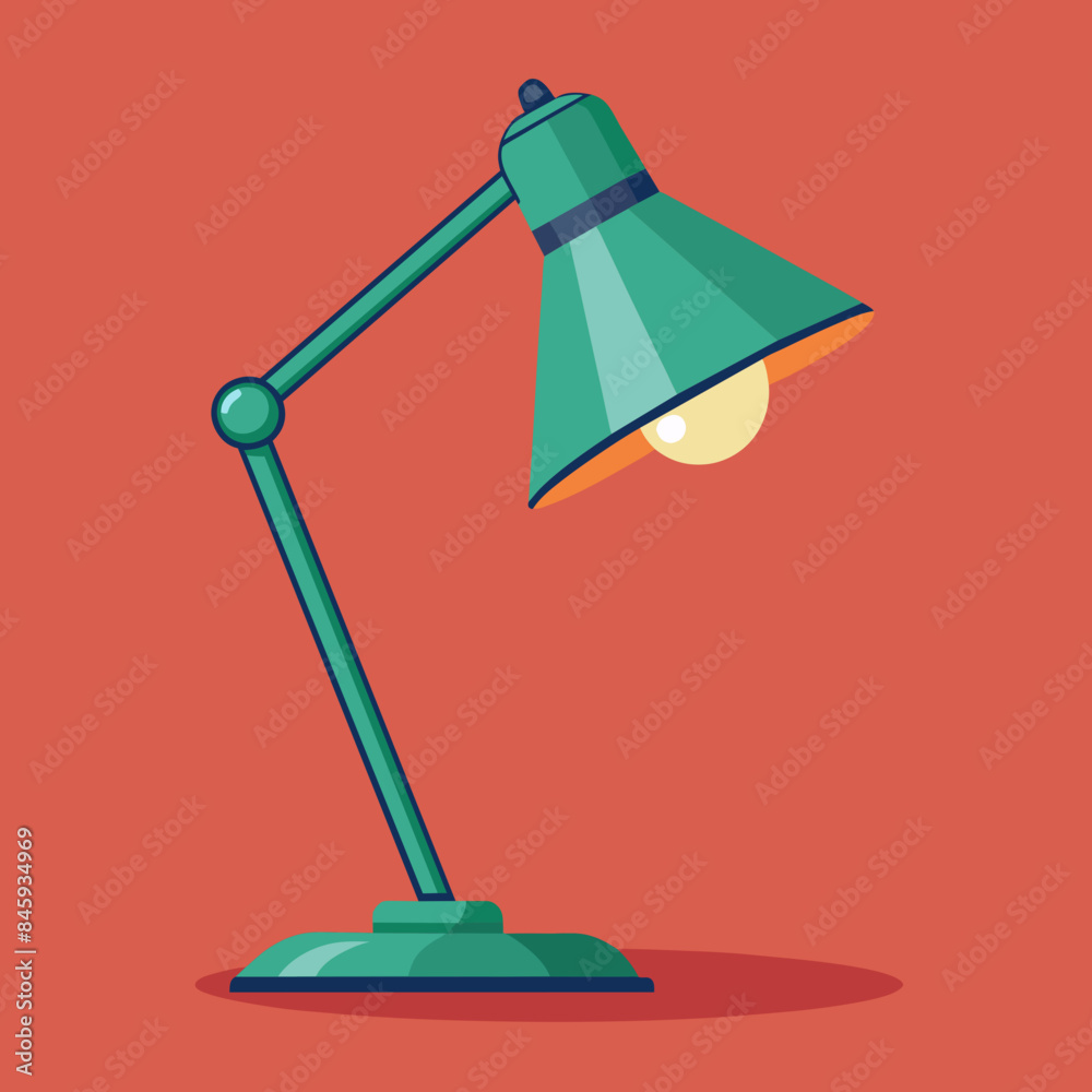 Wall mural green desk lamp