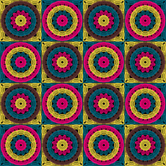 Pattern with crochet granny square wallpaper handmade decorative art design print 