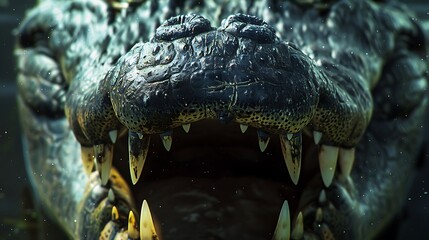 Obraz premium Close up of alligators mouth