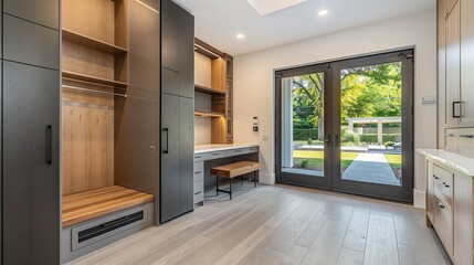 modern living room with fireplace