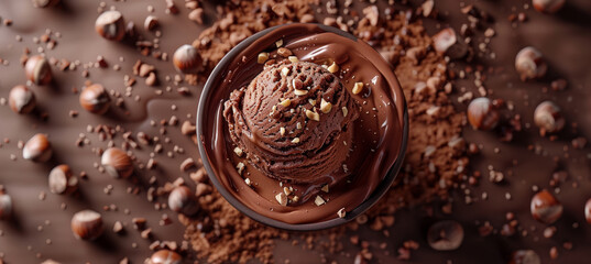 Chocolate Ice Cream with Hazelnuts