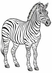 Fototapeta premium Colorful Zebra Illustration for Kids' Activity Generative AI