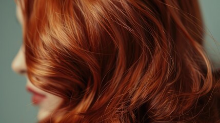 Fototapeta premium Close-up portrait of a woman with bright red hair