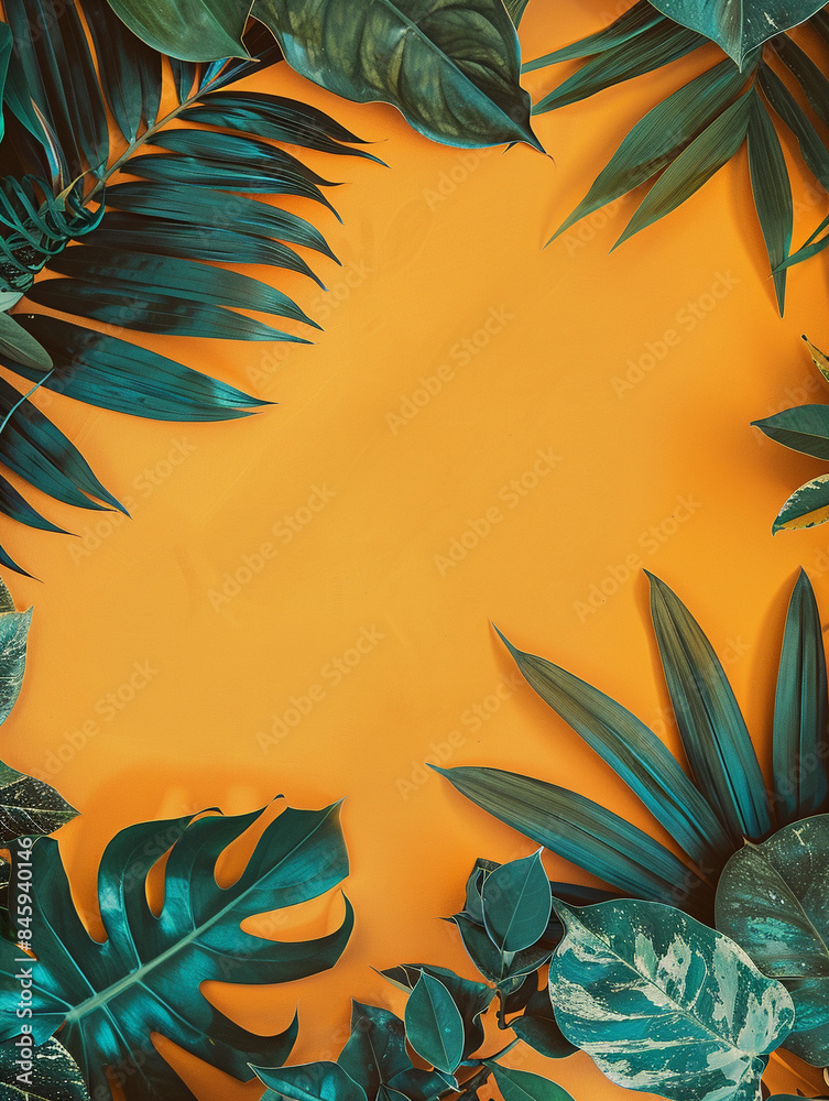 Poster background with palm trees