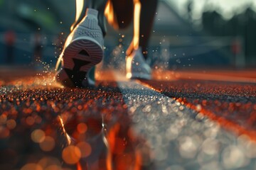 A close-up shot of a person's shoes on a tennis court