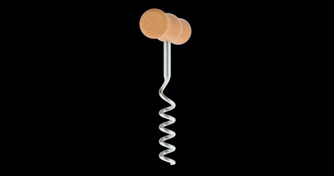 Basic Corkscrew rotation animation. 3D rendering isolated on transparent background