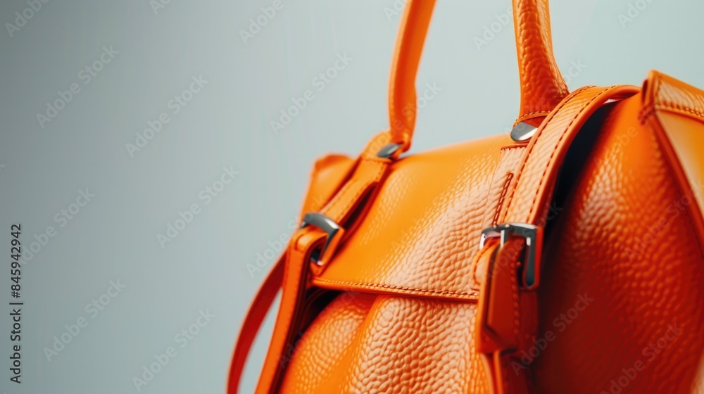 Aufkleber a close-up view of a handbag sitting on a table, suitable for use in product or lifestyle photograph
