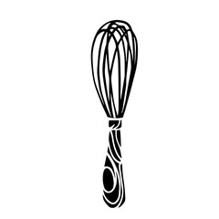 Silhouette,doodle of a pastry whisk.Vector graphics.