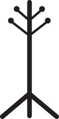 Coat stand fill icon. Hanger in lobby or hallway. Item of furniture to hung coat. Interior of room in house For Personal And Commercial Use. vector for apps and website on transparent background.