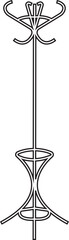 Coat stand line icon. Hanger in lobby or hallway. Item of furniture to hung coat editable stock. Interior of room in house For Personal And Commercial Use for app and website on transparent background