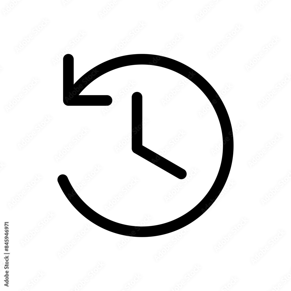 Poster counterclockwise rotation icon ideal for time and movement illustrations