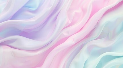 Obraz premium Soft pastel-colored fabric with wavy, flowing patterns in shades of pink, blue, and lavender, creating a delicate and soothing visual effect.