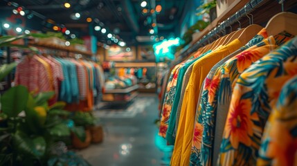 Shop for clothing,Clothes shop on hanger at the modern shop boutique. 