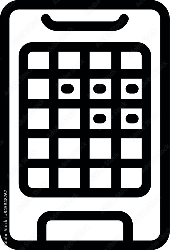 Poster smartphone showing a pattern lock interface for unlocking the device