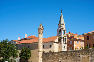 Roofs and buildings in old city of Zadar Croatia.