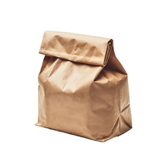 Obraz premium Isolated PNG Brown Paper Bag, GENERATIVE AI